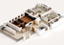 architectural 3d floor plan isometric view